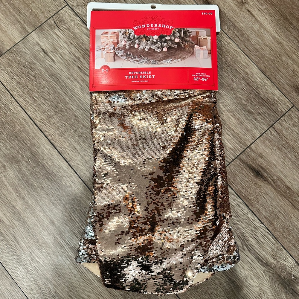 Wondershop Gold and Silver Sequin Tree Skirt
